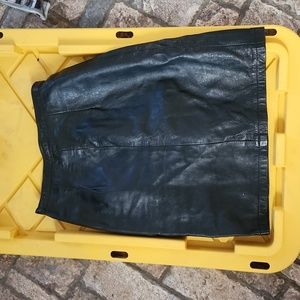 Vintage 1980s Caren Leather Skirt